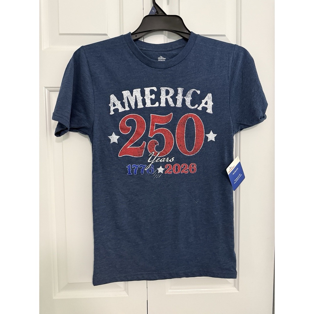 America 250 & USA 250 Graphics Printed Tee Shirt Extra Small Sz XS Unisex NWT